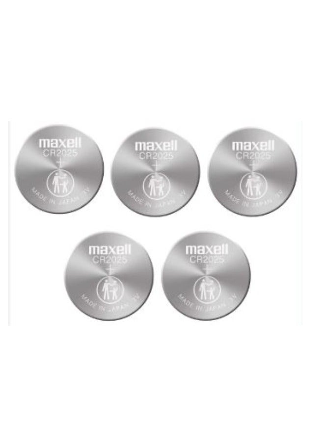 Maxell 5-Pieces Maxell CR2025 Lithium 3V  Japan Batteries