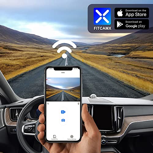 Fitcamx 4K Dash Cam Suitable for Volvo V90 XC60 S90 2022-2026 B5 B6 T8 (Model B), OEM Factory Look, 2160P UHD Video, Built-in WiFi & APP, Loop Recording, G-Sensor, Easy to Install, 64GB Card - Image 5