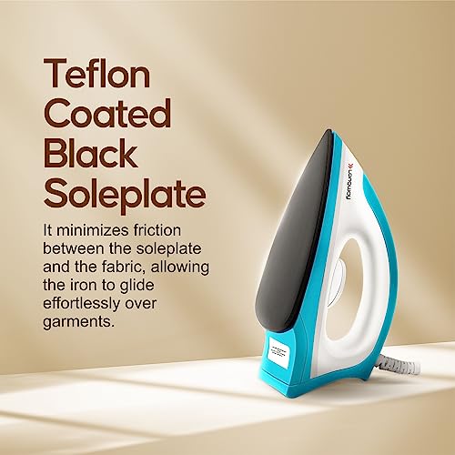 Longway Kwid Light Weight Non-Stick Teflon Coated Dry Iron, Electric Iron for Clothes | 2 Year Warranty| (1100 Watt, Blue) - Image 4