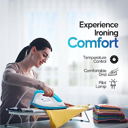 Longway Kwid Light Weight Non-Stick Teflon Coated Dry Iron, Electric Iron for Clothes | 2 Year Warranty| (1100 Watt, Blue) - Image 5