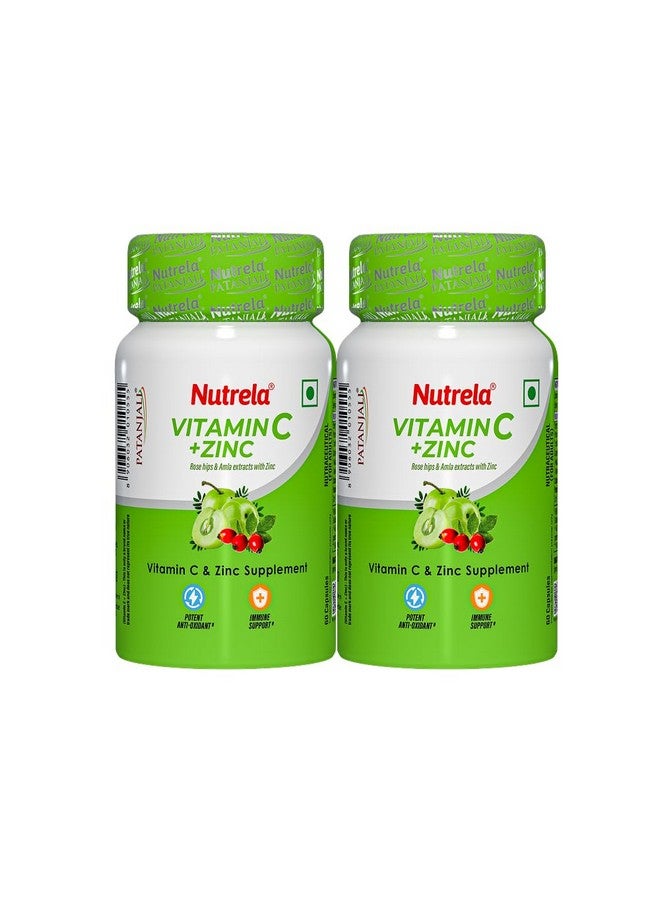 Nutrela Vitamin C and Zinc for Men and Women - 60 Capsules (Pack of 2) - Image 1