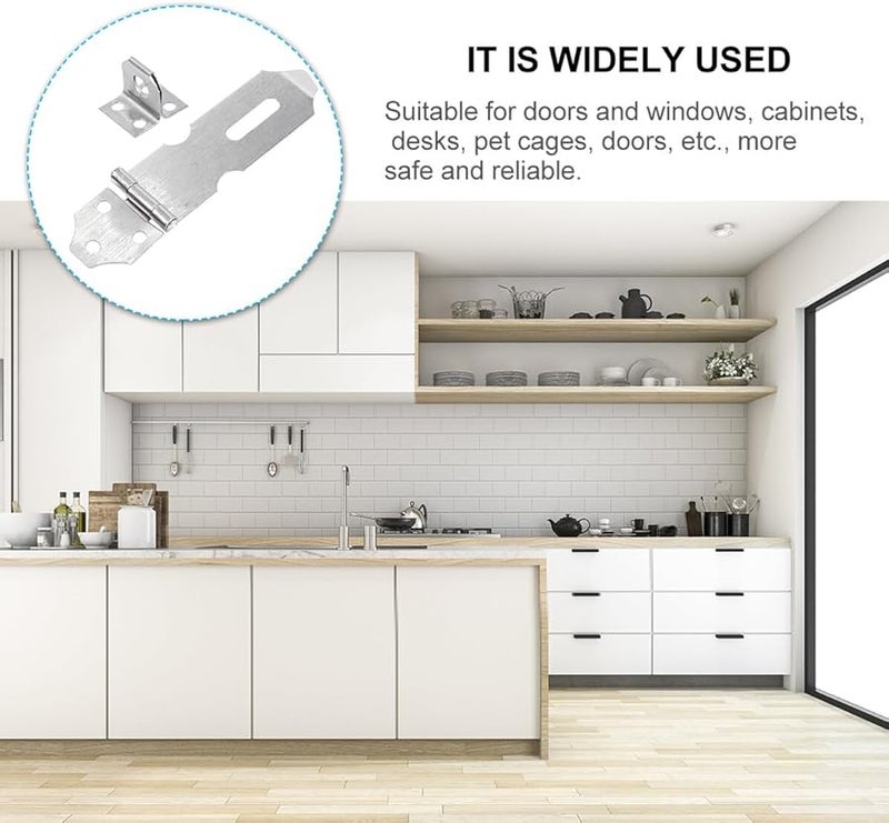 Stainless Steel Heavy Duty Padlock Hasp Door Latch for Gates Sheds Storage Security - Image 5