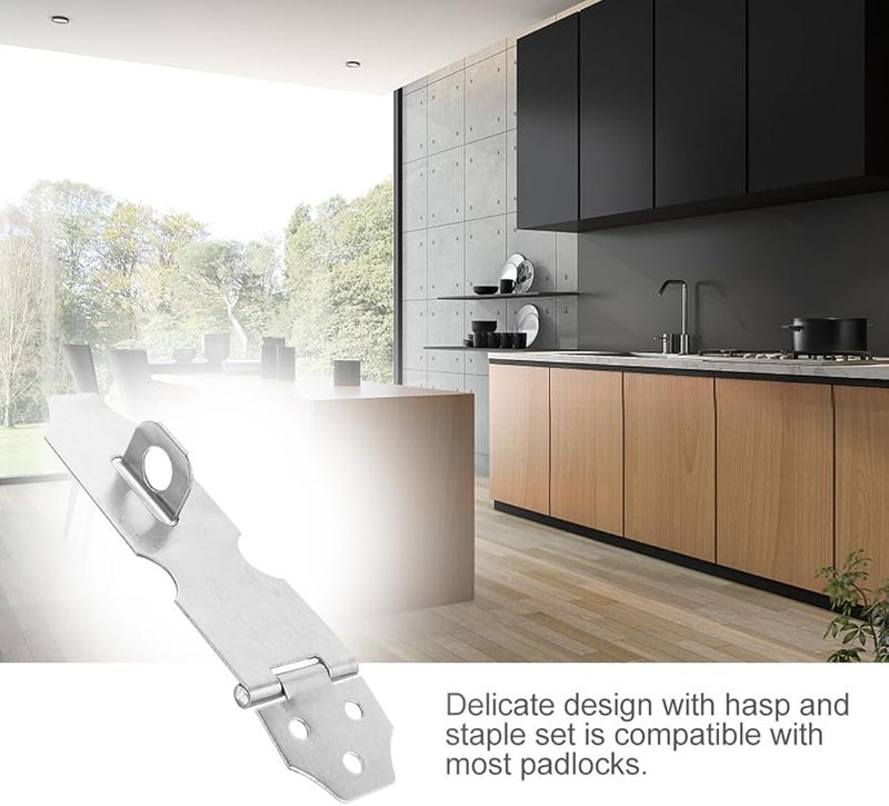 Stainless Steel Heavy Duty Padlock Hasp Door Latch for Gates Sheds Storage Security - Image 4