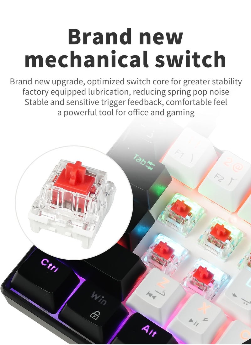 El-csele Arabic-English 61-Key Mechanical Gaming Keyboard, Red Switch, Type-C Wired, Anti-Ghosting, Dual Mode for Office & Gaming – Middle East Edition  - Image 2