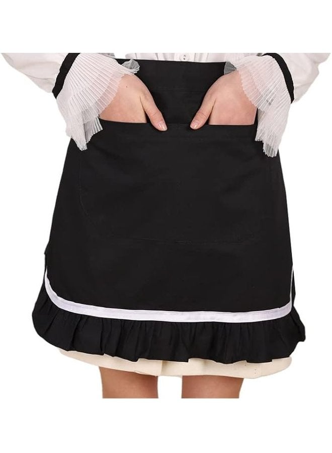 Oasisgalore Cooking Waist Apron with Pockets Half Short Apron for Women Server Waitress Aprons  - Image 1