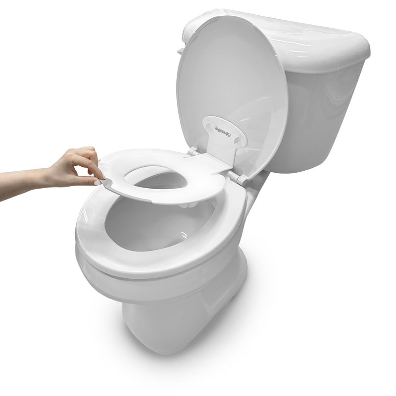 Ingenuity: ity by Ingenuity Flip & Sit Potty Seat (White) - Easy to Set Up & Remove Potty Training Seat That Attaches to Adult Toilet Seat - Image 1