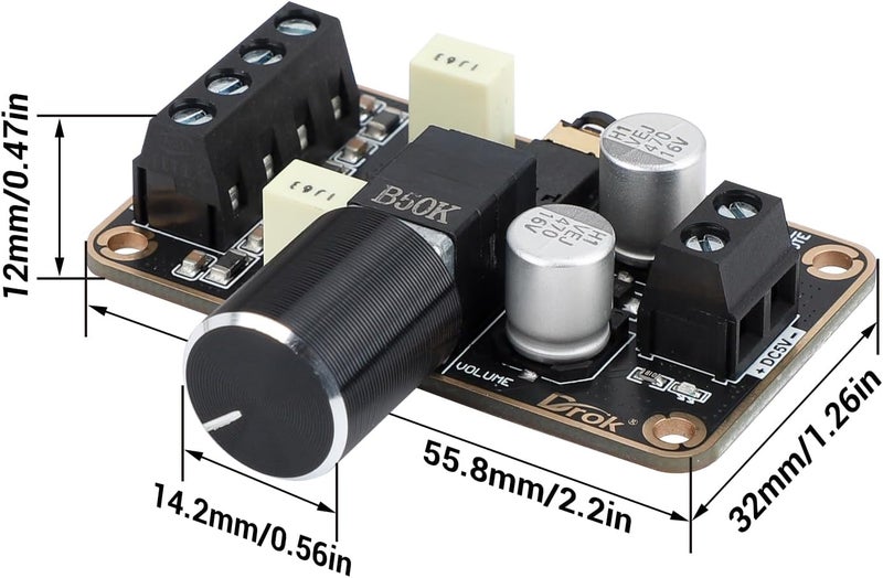 DROK 5W+5W Mini Audio Amplifier Board PAM8406 DC 5V Digital Stereo Power Amp 2.0 Dual Channel Class D Amplify Module for Speaker Sound System DIY - Image 4