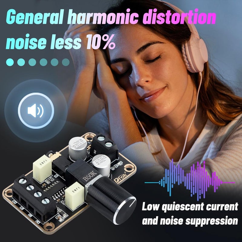 DROK 5W+5W Mini Audio Amplifier Board PAM8406 DC 5V Digital Stereo Power Amp 2.0 Dual Channel Class D Amplify Module for Speaker Sound System DIY - Image 5