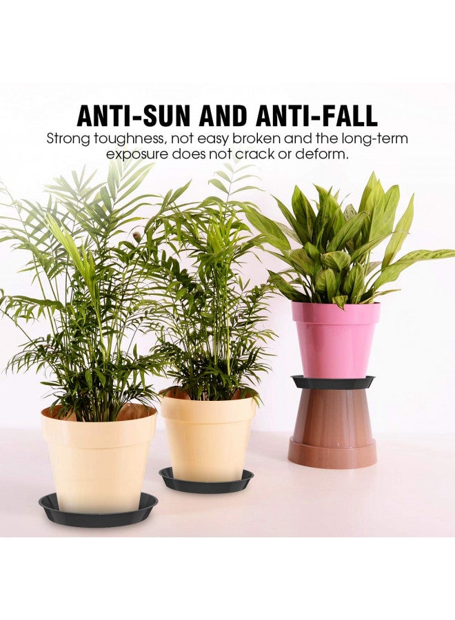 UPMCT 6 Pack Plant Saucer, 4 6 8 10 12 Inch Durable Plant Tray Flower Pot Saucer Round Pallets for Indoors and Outdoor, Plant Container Accessories (6 Inch, Black) - Image 1