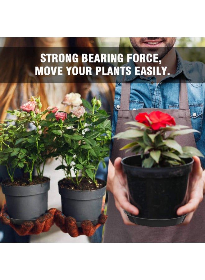 UPMCT 6 Pack Plant Saucer, 4 6 8 10 12 Inch Durable Plant Tray Flower Pot Saucer Round Pallets for Indoors and Outdoor, Plant Container Accessories (6 Inch, Black) - Image 3