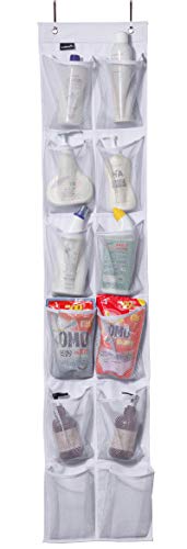 MISSLO Heavy Duty Over The Door Storage with 12 Mesh Pockets (White) - Image 3