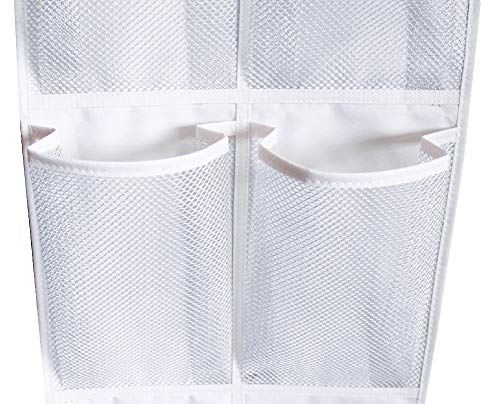 MISSLO Heavy Duty Over The Door Storage with 12 Mesh Pockets (White) - Image 5