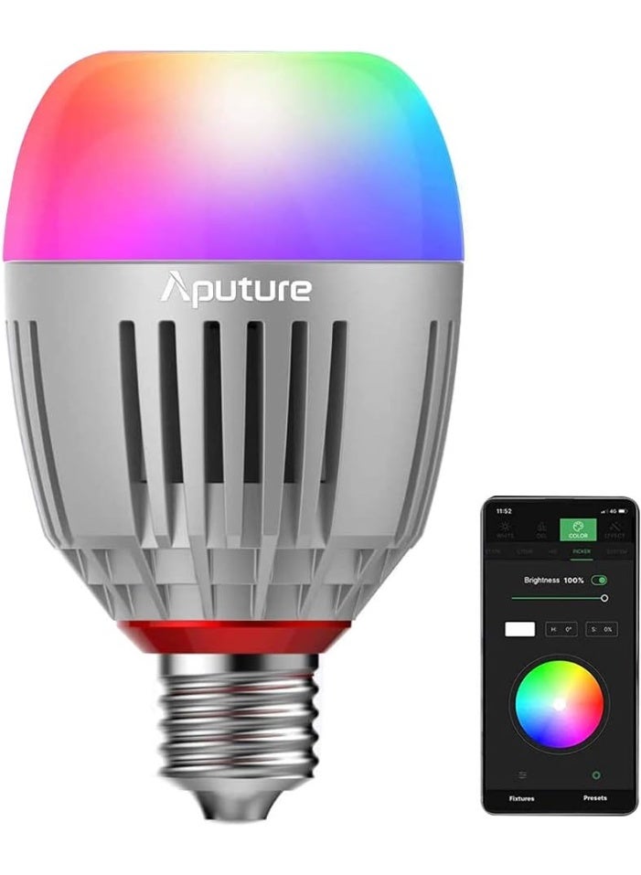 Aputure Accent B7c RGBWW LED Bulb - Portable RGB LED Light, Battery Powered, Flicker-Free Dimmable, E26/E27 Smart Bulb - Image 1