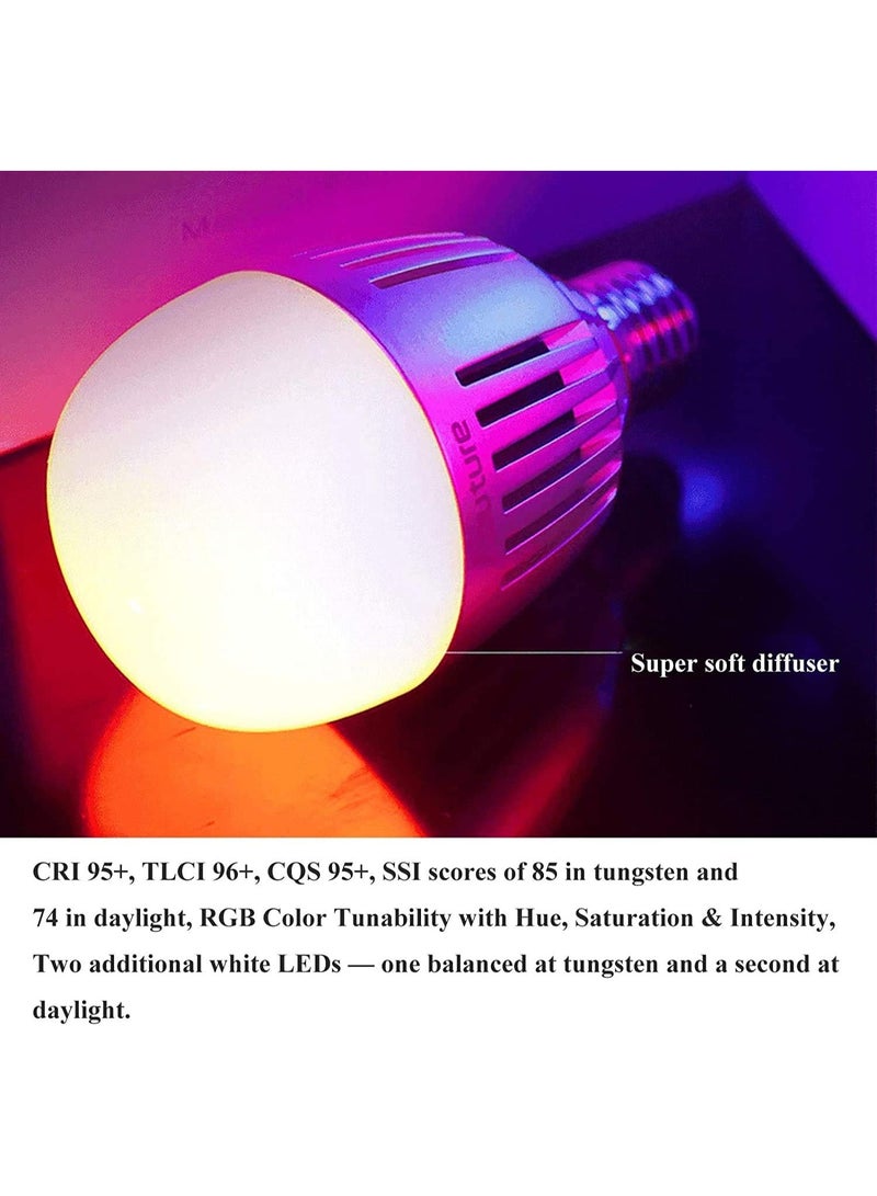 Aputure Accent B7c RGBWW LED Bulb - Portable RGB LED Light, Battery Powered, Flicker-Free Dimmable, E26/E27 Smart Bulb - Image 5