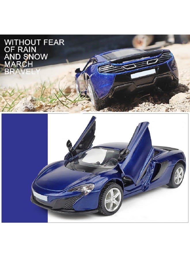 1:36 McLaren 650S Alloy Sports Car Model , Pull-Back Toy With Opening Doors , Collector's Decor , Model Car for Kids Boy Girl Gift Blue ,13cm*5.2 cm*3.5 cm - Image 5