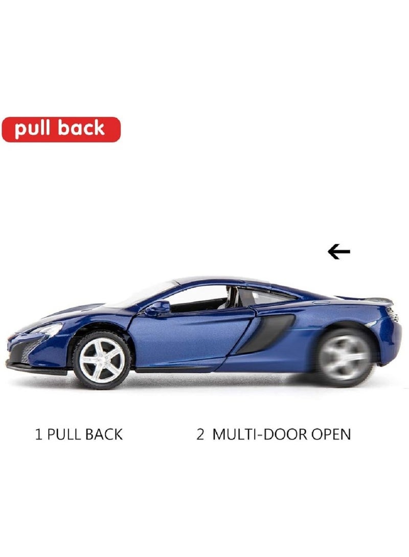 1:36 McLaren 650S Alloy Sports Car Model , Pull-Back Toy With Opening Doors , Collector's Decor , Model Car for Kids Boy Girl Gift Blue ,13cm*5.2 cm*3.5 cm - Image 2