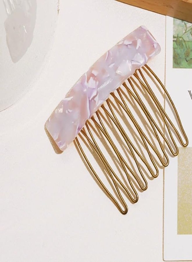 Feilguee 4 PCS Acetate Exquisite Hair Side Combs Small Seven-tooth Hair Combs Vintage Elegant French Side Combs Hair Jewellery Accessories for Women Girls - Image 3