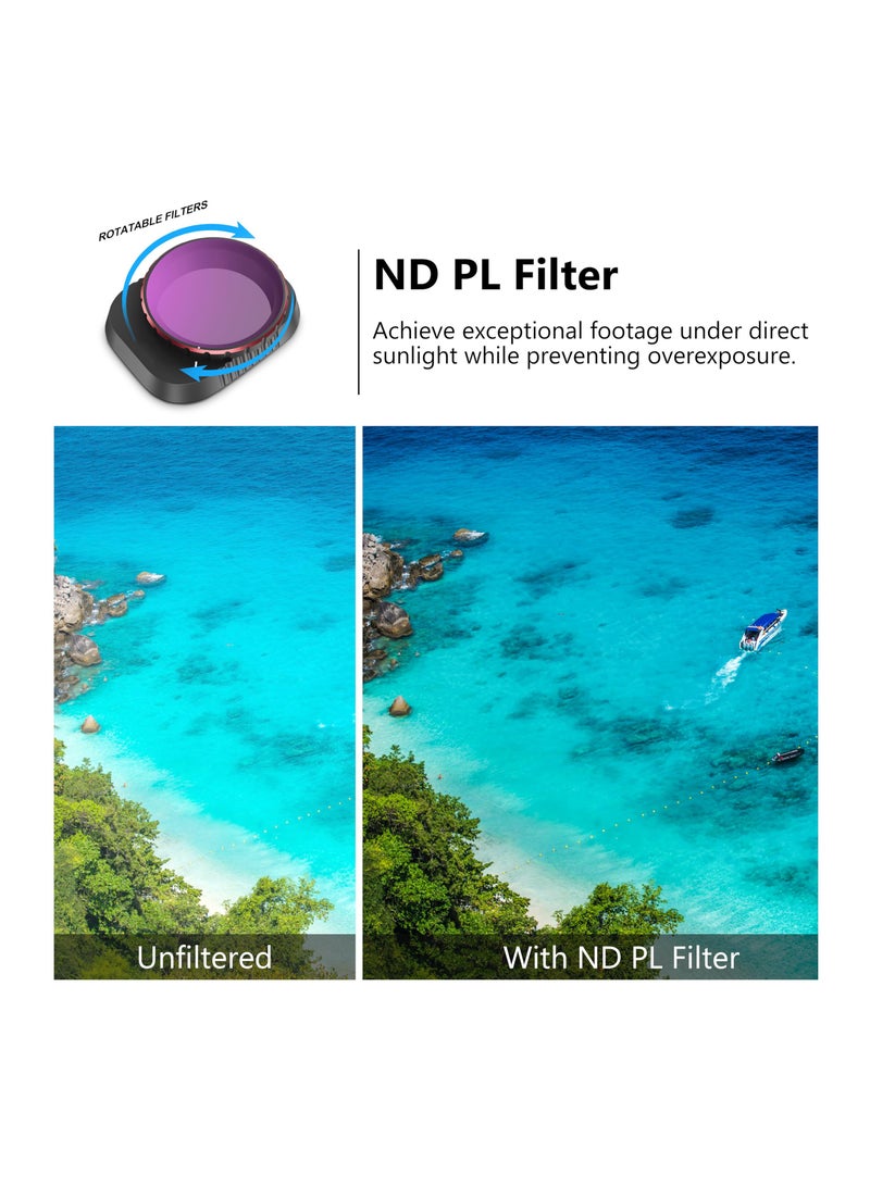 SYOSI Filter Kit for DJI Mini 4 Pro, 4 Pack ND/PL8 ND/PL16 ND/PL64 ND/PL256, Neutral Density Camera Lens Filter Sets Accessories, Compatible with DJI Mini 4 Pro Drone Lens Accessory (Aluminum Version)  - Image 4