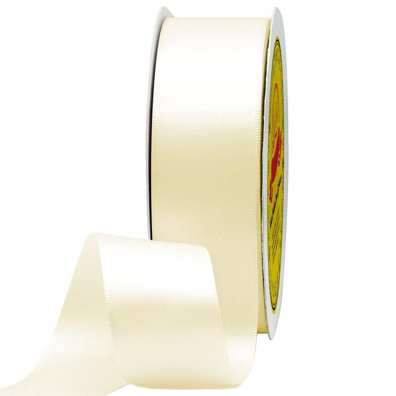 LEEQE Double Face Ivory Satin Ribbon 1-1/2 inch X 50 Yards Polyester Ivory Ribbon for Gift Wrapping Very Suitable for Weddings Party Hair Bow Invitation Decorations and More - Image 2