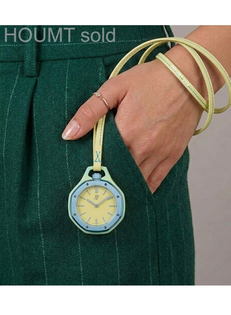 Pocket Watch for Men and Women, Featuring a Colorful Octagonal Design, Quartz Movement Casual Style Necklace Watch Gift - Image 2