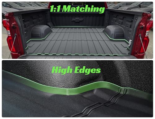 AAGDD Truck Bed Mat for 2019-2026 Chevy Silverado 1500 & GMC Sierra 1500(Only Fit 5.8FT Bed),All Weather Protection Rubber Truck Bed Liner Accessories,Not Fit Optional CarbonPro Bed/2019 Classic - Image 4