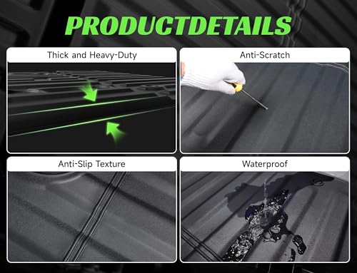 AAGDD Truck Bed Mat for 2019-2026 Chevy Silverado 1500 & GMC Sierra 1500(Only Fit 5.8FT Bed),All Weather Protection Rubber Truck Bed Liner Accessories,Not Fit Optional CarbonPro Bed/2019 Classic - Image 5