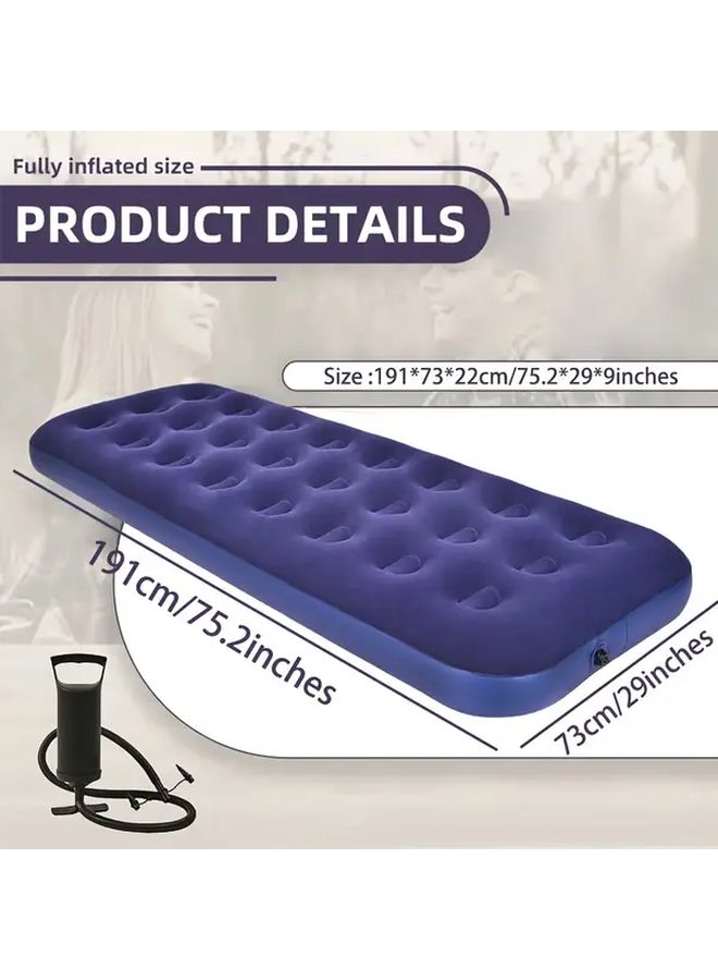 Kingcamp 2 Person Inflatable Air Mattress 80x60x9 Inch with Pillows Blue Classic Airbed for Camping Travel Home Use Durable Rectangular Sleeping Pad for Outdoor Backyard Beach Parties - Image 3