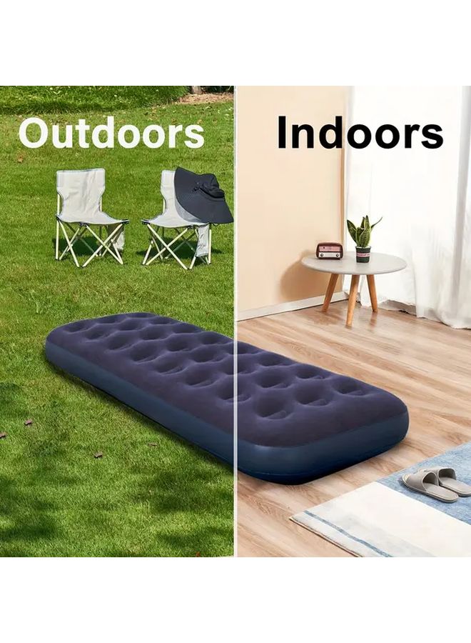 Kingcamp 2 Person Inflatable Air Mattress 80x60x9 Inch with Pillows Blue Classic Airbed for Camping Travel Home Use Durable Rectangular Sleeping Pad for Outdoor Backyard Beach Parties - Image 4
