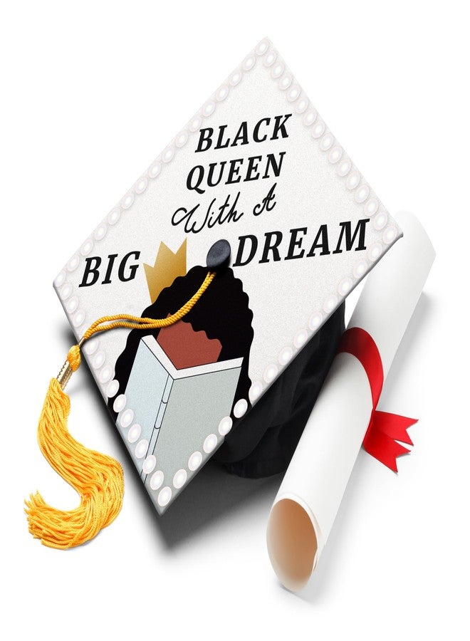 ADVANSYNC Black Queen With A Big Dream Graduation Cap Topper - Image 1