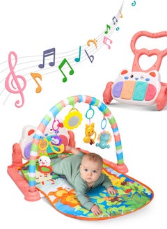 BAYBEE Baybee 2 in 1 Playgym for Babies, Activity Walker Play Gym for Baby with Rotating Piano, 5 Hanging Rattle Kids Toys Baby Crawling Mat for Newborn Baby Play Gym for Baby 0 to 12 Month Boy Girl  - Image 1
