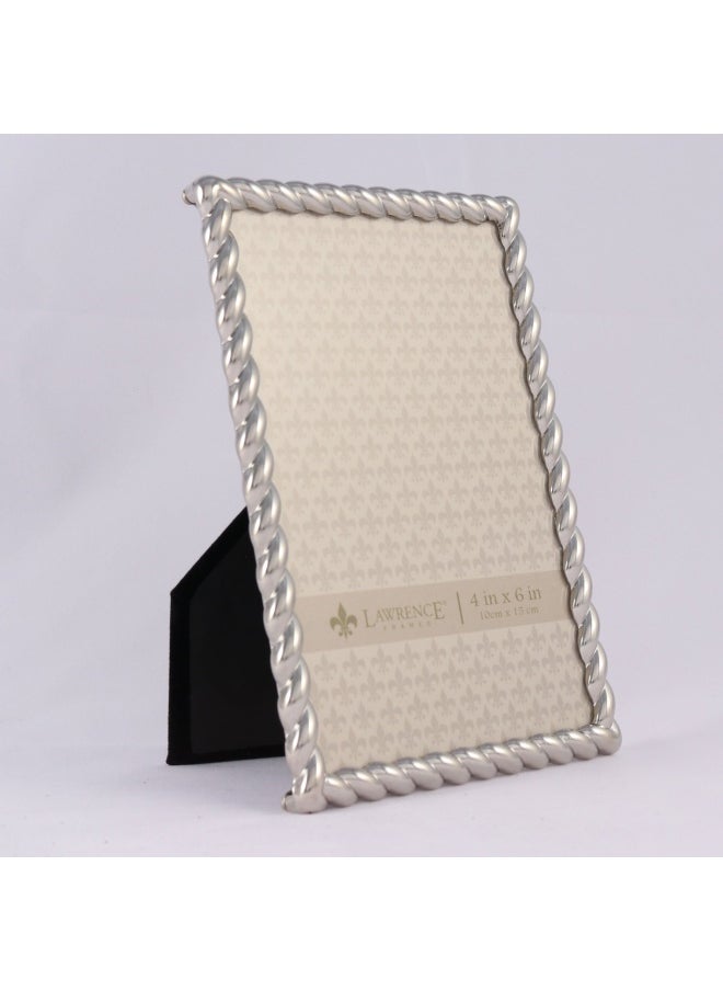 Lawrence Frames 710046 Silver Metal Rope Picture Frame  4 By 6-Inch  - Image 2