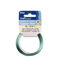 Darice Silver Plated Copper Wire 22 Gauge Sea Green 10 Yards  - Image 1