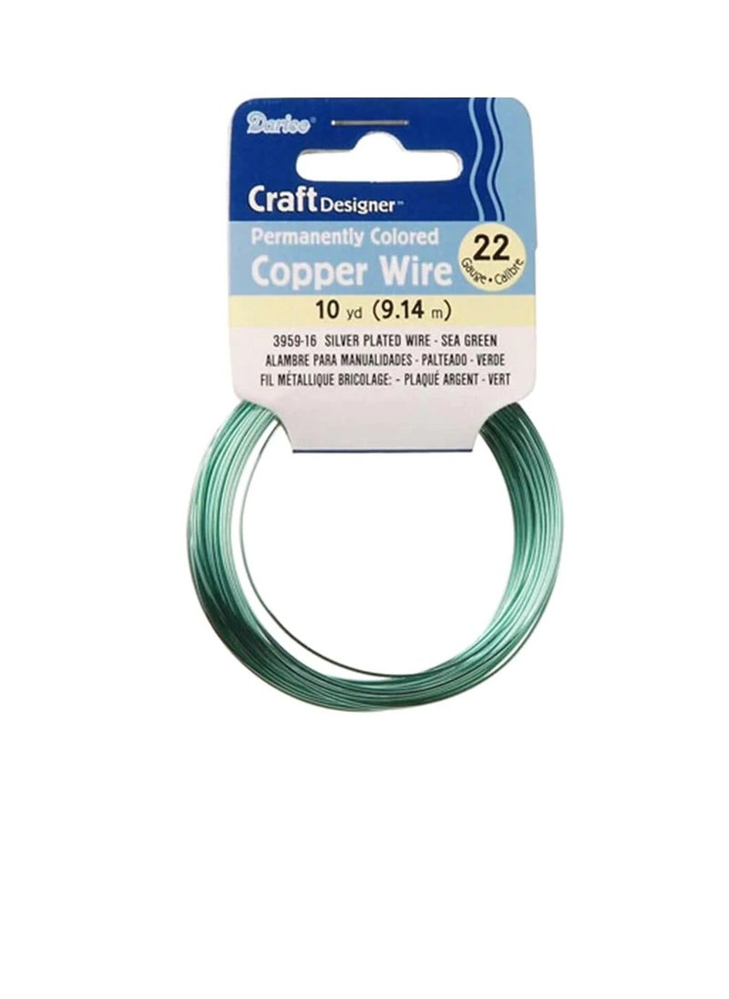 Darice Silver Plated Copper Wire 22 Gauge Sea Green 10 Yards  - Image 3