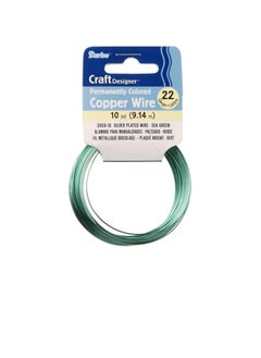 Darice Silver Plated Copper Wire 22 Gauge Sea Green 10 Yards  - Image 2