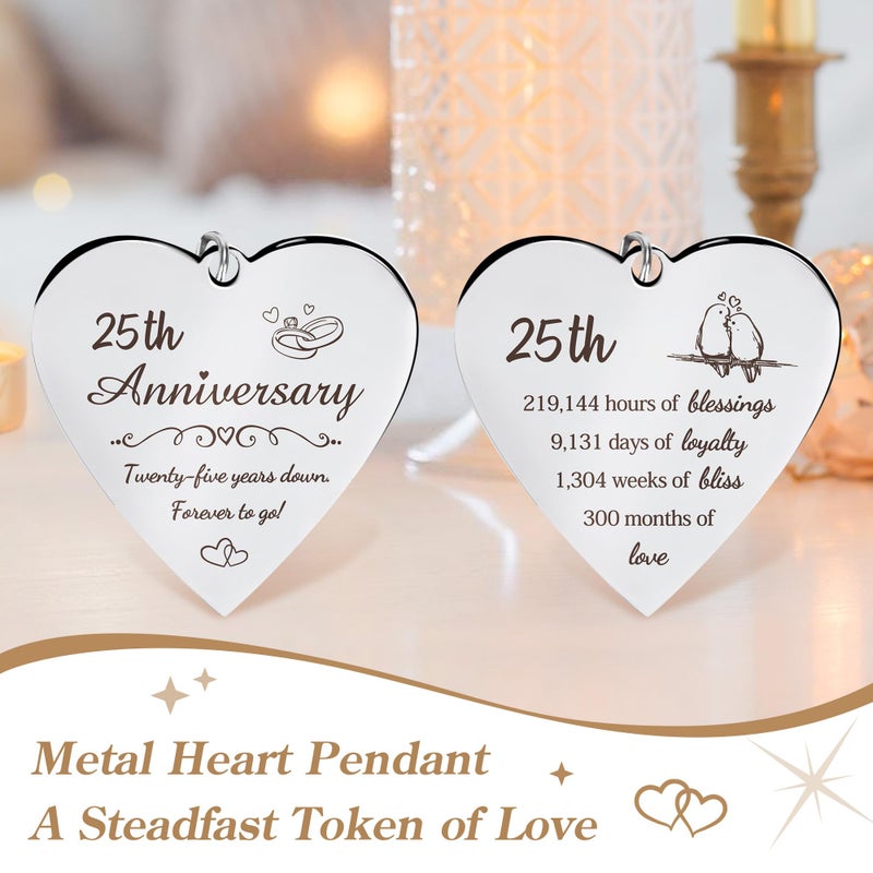HELORAY 25th Wedding Anniversary Picture Frame Gifts for Couple Unique 25 Silver Anniversary Presents 25 Year Anniversary Decorations Gifts for Husband Wife Friends Parents Her Him - Image 5