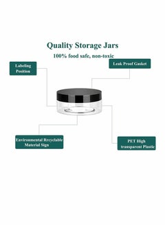 KASTWAVE Plastic Makeup Cosmetic Jars, 12pcs 15ml Column Refillable Travel Empty Clear Sample Container Pots Bottles with Black Screw-on Lids and 6pcs Mini Spatulas for Creams/Powder/Make Up Cosmetic  - Image 4