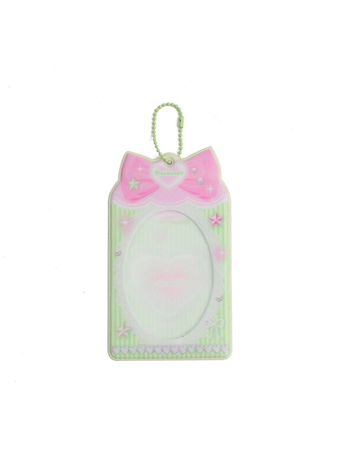 NIBEMINENT 1 - Piece Bow PVC Kpop Photo Card Holder Pendant Key Chain ID Badge Holder ID Card Holder Photo Card Protector for School ID Office ID Access Card for Women Girls - Image 1