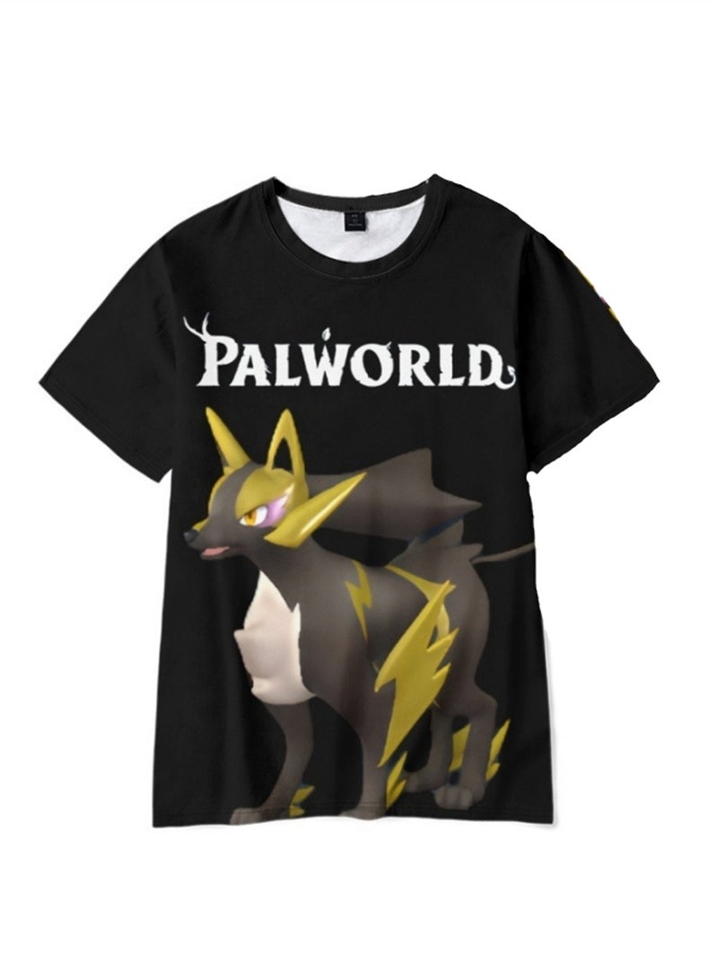 Palworld Phantom Beast Palu 3D digital printing summer short-sleeved T-shirt for adults and children - Image 1