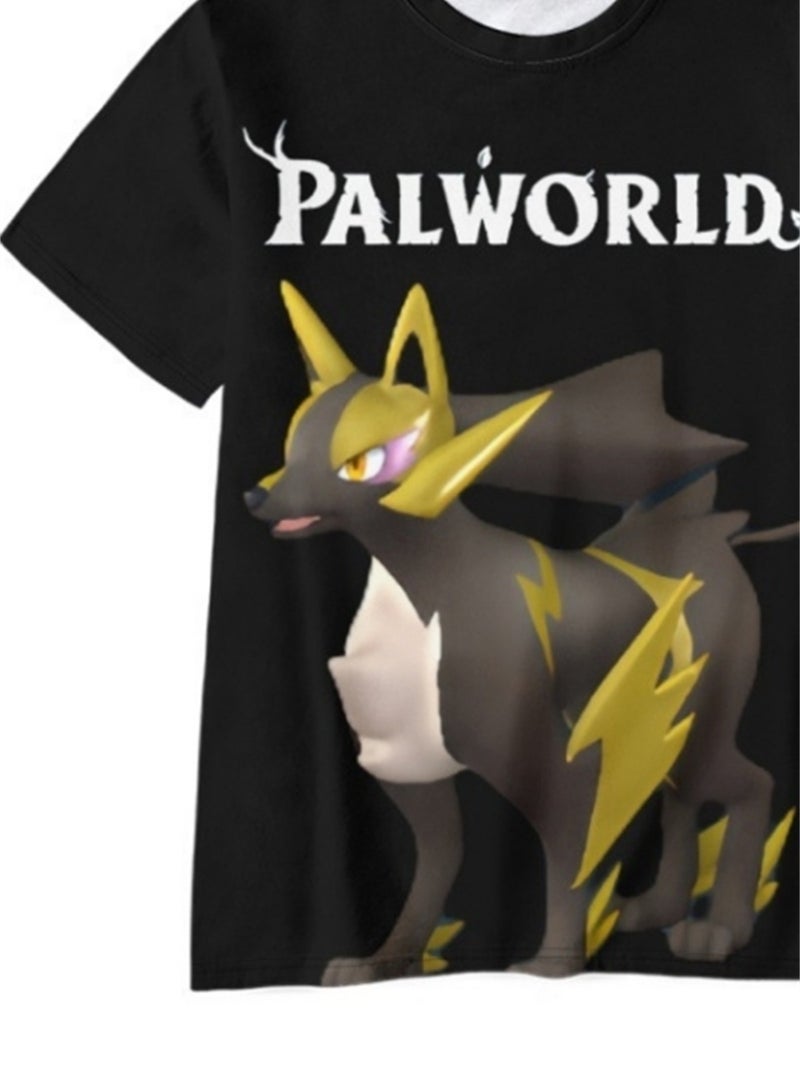 Palworld Phantom Beast Palu 3D digital printing summer short-sleeved T-shirt for adults and children - Image 2