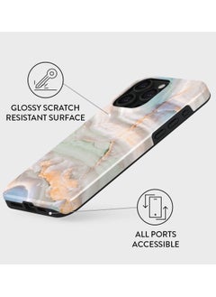 BURGA iPhone 15 Pro Case, 2 Piece Hard Shell + TPU Silicone Interior, Shock Absorption, All Port Accessible, Raised Bezel For Screen & Camera Protection, Never Fading HQ Print, Pastel Hues  - Image 2