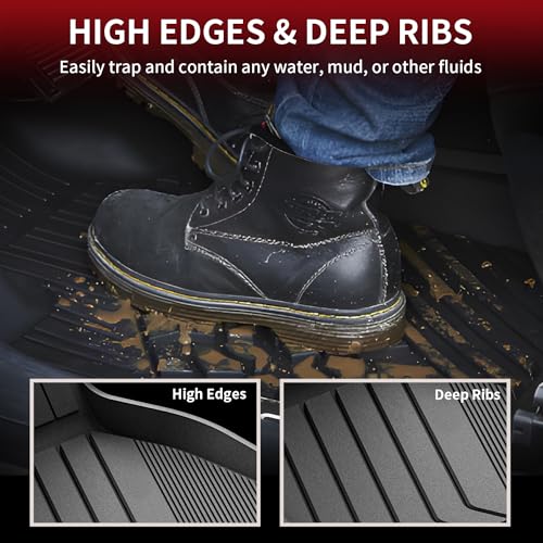 LASFIT حصائر أرضية LASFIT تناسب BMW X5 الجديدة 2019-2024 2025 حصائر أرضية لجميع الأحوال الجوية مصممة خصيصًا من مادة TPE حصائر السيارة الأمامية والخلفية مجموعة صفوف، سوداء - Image 3