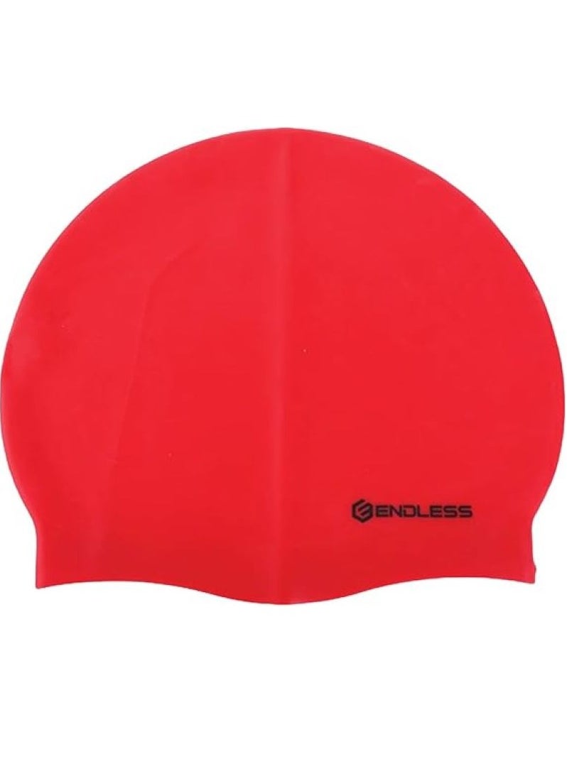 ENDLESS  Comfortable Silicon Swimming Cap with Ergonomic Ear Pockets | Fully Elastic Waterproof Cap for Long and Short Hair with Thicker Edge | For Women and Men  - Image 1