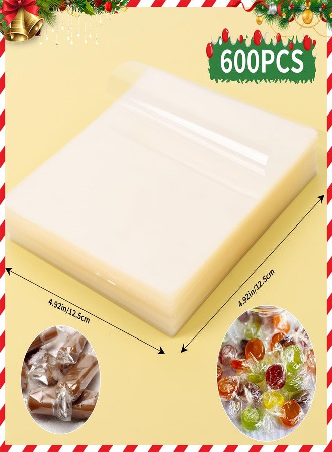 FOIMAS 600pcs Clear Candy Wrappers, 5 x 5inches Cellophane Candy Wrappers Wrapping Papers for Christmas Caramels Chocolate Nougat Lollipops Treats and Candy - Image 2
