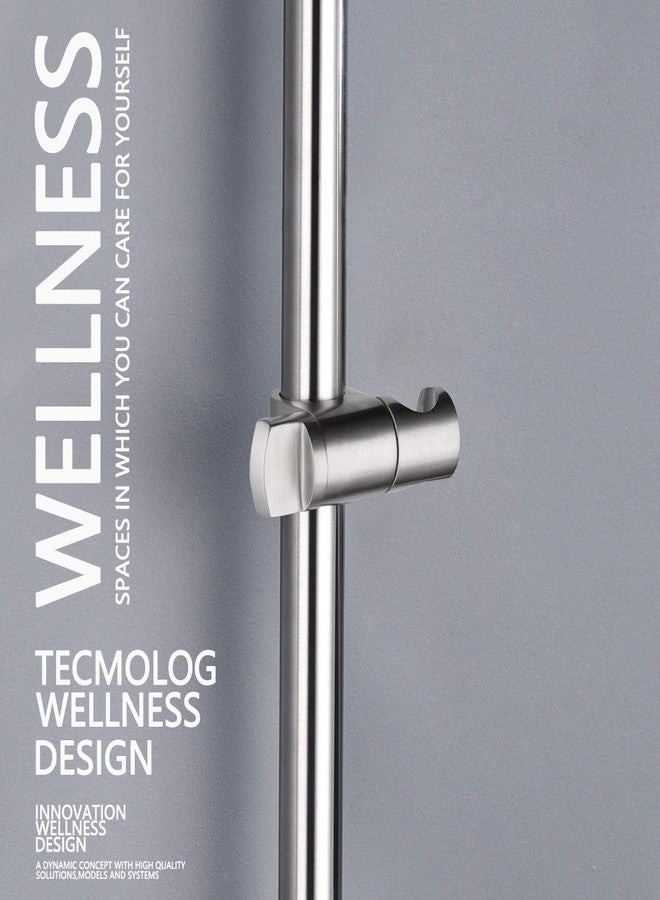 Tecmolog Adjustable Shower Head Holder for 25 mm Slide Bar, Stainless Steel Shower Bar Slider Holder Replacement Part Brushed Nickel, ST35 - Image 2