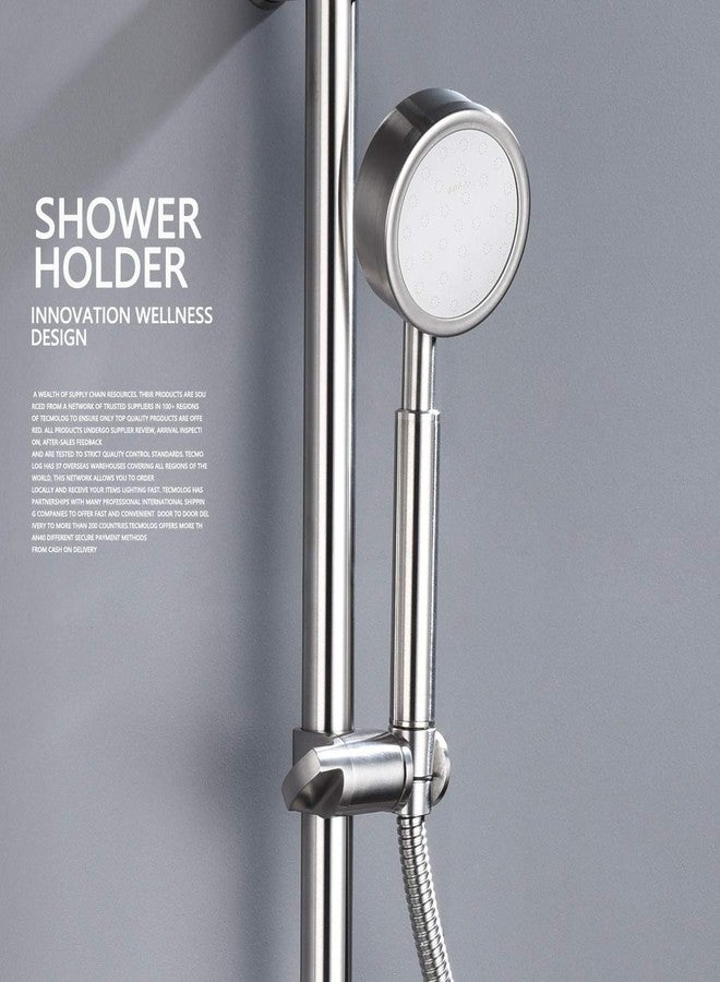 Tecmolog Adjustable Shower Head Holder for 25 mm Slide Bar, Stainless Steel Shower Bar Slider Holder Replacement Part Brushed Nickel, ST35 - Image 3