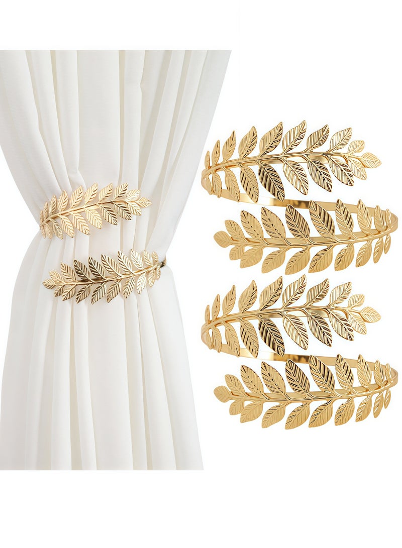 2-pack curtain tie aluminum alloy curtain tie leaf shape carving design curtain tie curtain tie curtain back curtain modern style curtain tie decoration  - Image 1