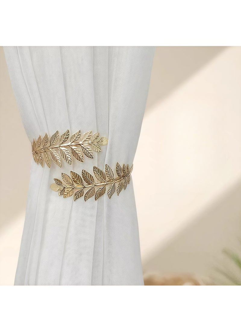 2-pack curtain tie aluminum alloy curtain tie leaf shape carving design curtain tie curtain tie curtain back curtain modern style curtain tie decoration  - Image 3