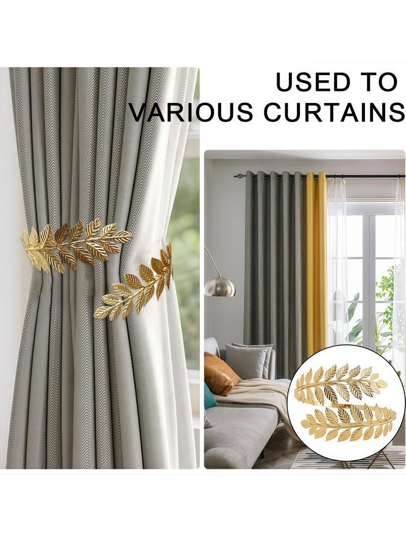 1 pcs curtain buckle aluminum alloy curtain buckle leaf-shaped carved curtain buckle curtain buckle curtain back curtain modern style curtain buckle decoration - Image 4
