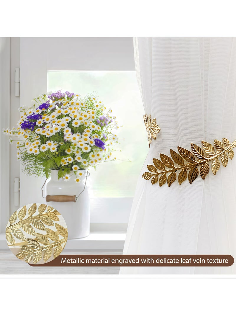 1 pcs curtain buckle aluminum alloy curtain buckle leaf-shaped carved curtain buckle curtain buckle curtain back curtain modern style curtain buckle decoration - Image 3