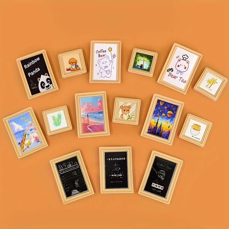 15 Pcs DIY Resin Photo Frame Model Ornament Dollhouse Accessory Jewelry Decoration Gift For Family Friends Desktop Decor Holiday Craft - Image 1